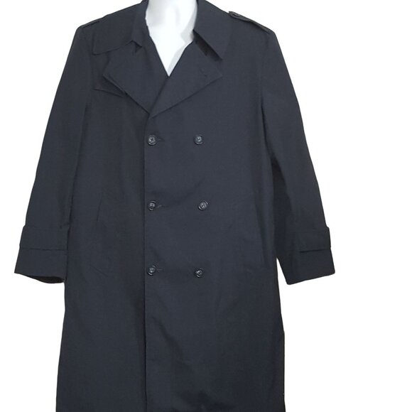 Botany Weather Topper Mens 42 Reg Navy Double Breasted Zip Out Fur Lining - Picture 3 of 7